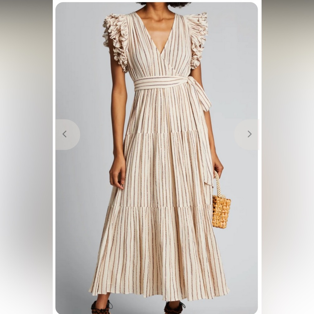 ULLA JOHNSON LILLIANA DRESS CREAM 8 No Belt